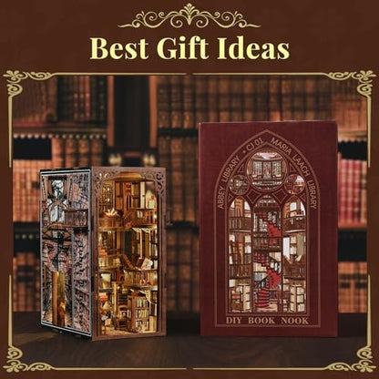 MiniCity Book Nook Kit for Adult, Wooden Miniature House with Dust Cover - Image 4