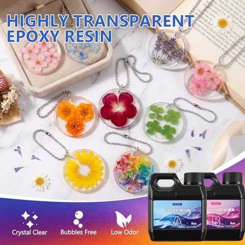 KISREL Epoxy Resin Kit 16OZ with Keychain Earring Molds, Tools for Beginner - Image 4