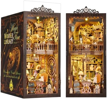 TOYQI Book Nook Kit, DIY Miniature Dollhouse Kit for Adults and Teens by TOYQI