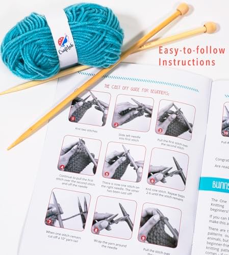 CraftLab Knitting Kit - Beginner Knitting Supplies with Wool Yarn, Needles, Instructions, DIY Gift - Image 6