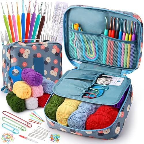 LOKUNN Crochet Kit for Beginners 102 PCS Beginner Crochet Kit for Adults by lokunn