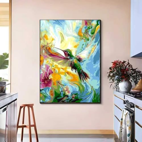 OJTOYART Hummingbird Paint by Numbers Kit for Adults,Paint Canvas 16x20In - Image 3