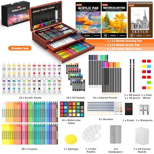 Soucolor Art Supplies,192 Pack Deluxe Art Set Drawing Painting Supplies Kit - Image 2