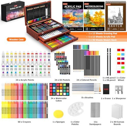 Soucolor Art Supplies,192 Pack Deluxe Art Set Drawing Painting Supplies Kit - Image 2