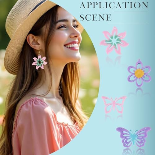 3Pcs Flower Butterfly Pendant Silicone Molds Assorted Floral Insect Animal Jewelry Casting Resin Molds for Epoxy Resin DIY Crafts Earring Necklace Making - Image 6