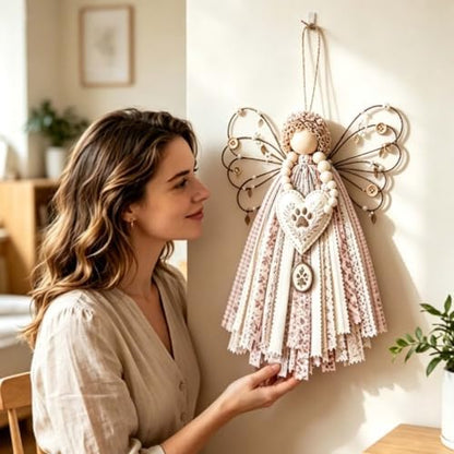 Angel Fabric Hanging DIY Kit, Macrame Wall Weaving Craft - Image 3