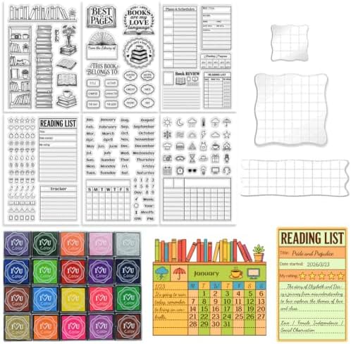 6Pcs Diary Journal Clear Stamps for Card Making, Star Rating Silicone Stamps for Crafting&DIY Scrapbooking, Weather & Reading Icons Journaling Decor by GLASSWINDS