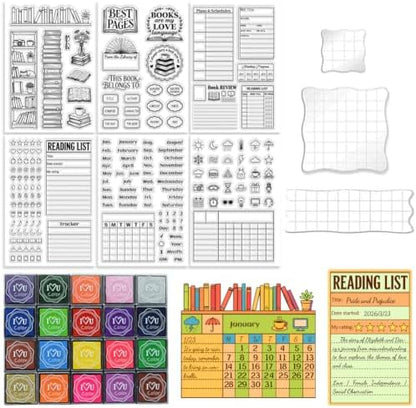 6Pcs Diary Journal Clear Stamps for Card Making, Star Rating Silicone Stamps for Crafting&DIY Scrapbooking, Weather & Reading Icons Journaling Decor by GLASSWINDS