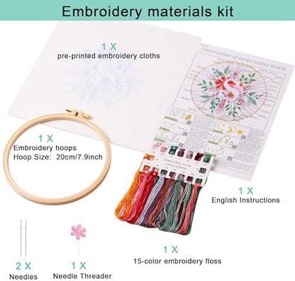 Harimau Letter Pattern S Embroidery Kit for Adult Beginners, Complete Starter Pack with 1 Hoop, Needles, Instruction Guide & Embroidery Stitch Video Tutorials - Image 2