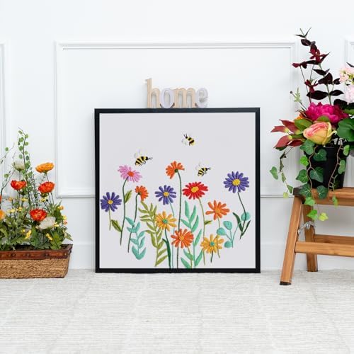 Louise Maelys Embroidery Kit for Beginners Daisy Flower Bee Stitch Set - Image 6