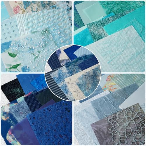 50 Sheets A5 Blue Multi Texture Junk Journal Scrapbook Decorative Paper - Image 5