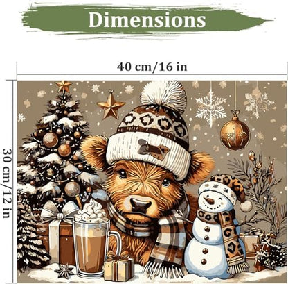 TCDZMYGS 4 Pack Christmas Paint by Numbers Kit for Adults Beginner,Paint by Number Kits Without Frames,DIY Acrylic Oil Painting by Numbers for Home Wall Decor 12x12-12x16 inch - Image 5