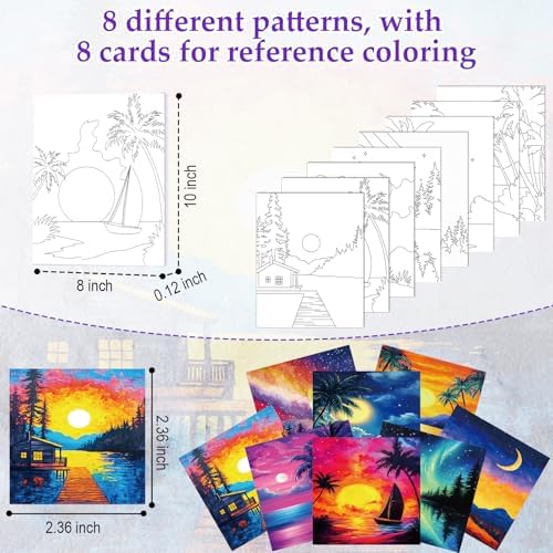 Cholemy 36 Pcs Paint and Sip Kit Gift for Adults 8''x10'',Sunset Coast - Image 3