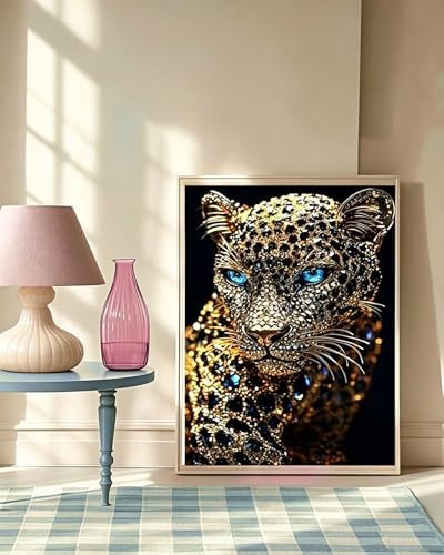 Xylogist Black Cheetah Diamond Art Kits for Adults 12 x 16 Inch - Image 3