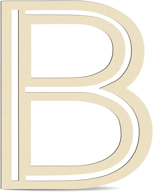 Large Wooden Letters 14 inch for Wall Decor Crafts Big Wood Letter B 1/5 Inch Thick Unfinished Alphabet Cutouts Paintable Letters for DIY Wreath Home Party Wedding Baby Nursery Decorations (B)
