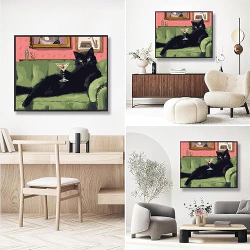 Cat Paint by Numbers for Adults with Framed Canvas - with Wooden Easel - Image 7