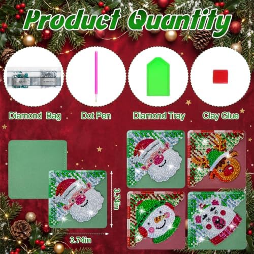 WIVICO 4Pcs Diamond Painting Bookmarks, Diamond Pearl Art Kits for Adults - Image 3