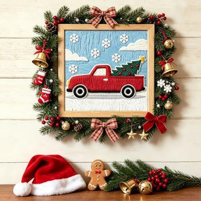BEUNITONE Punch Needle Kit for Beginners Adults - Christmas Truck Design - Image 6