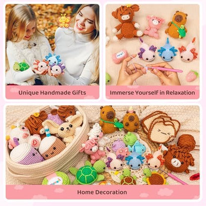 Mewaii Crochet Kit for Beginners, 3 Pack Axolotl Craft Set - Image 6