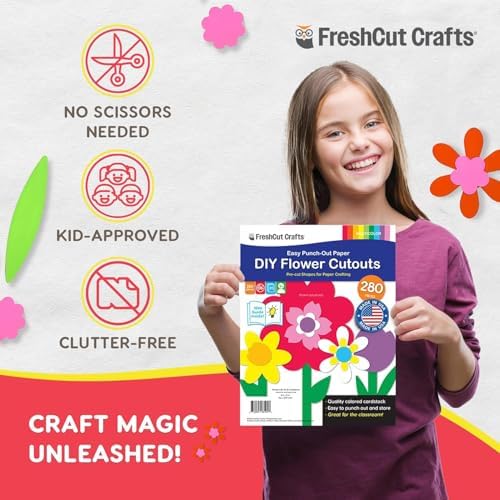 Flower Cutouts, Tulip Daisy Daffodil, 280 Piece, Paper Flowers for Crafts - Image 6