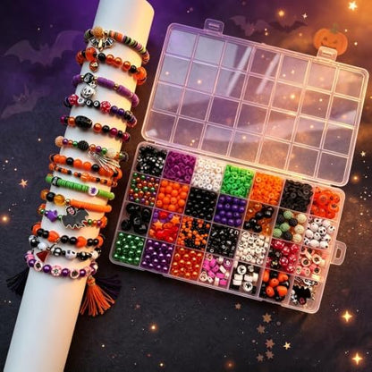 Halloween Beads Bracelet Kit, Pumpkin Skull Beads for Jewelry Making - Image 4