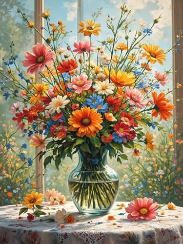 Diamond Art Kits for Adults, Flowers Diamond Art Painting Kits for Adults by croshom