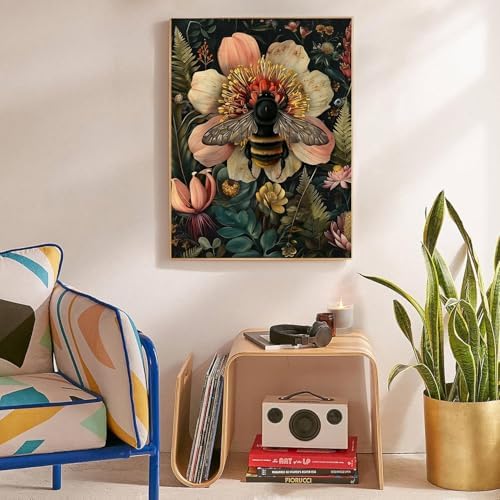 Lzyueyuan Bees and Flowers Stamped Cross Stitch Kits for Beginners,Needlepoint Counted Cross Stitch Kits for Adults,Easy Prestamped Pattern Needlepoint Kit Crafts for Home Decor Gifts11.8X15.7in - Image 4