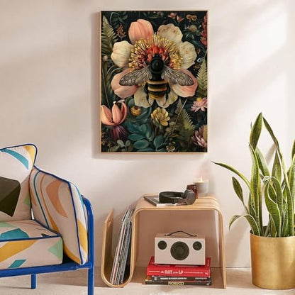 Lzyueyuan Bees and Flowers Stamped Cross Stitch Kits for Beginners,Needlepoint Counted Cross Stitch Kits for Adults,Easy Prestamped Pattern Needlepoint Kit Crafts for Home Decor Gifts11.8X15.7in - Image 4