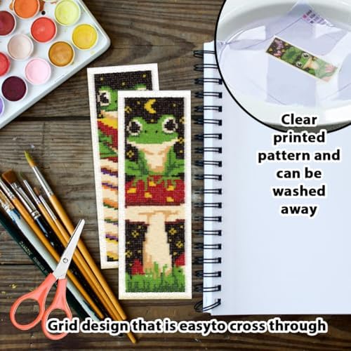 ORIGACH 6 Set Frog Cross Stitch Bookmark Kit for Beginner - Image 3