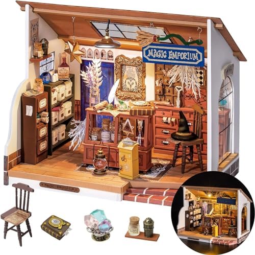 Rolife DIY Miniature House Kit Magic House, Tiny House Kit for Adult to Build, Mini House Making Kit with Furniture, Halloween for Family and Friend (Kiki's Magic Emporium) by Rolife