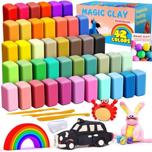 ESSENSON Air Dry Clay, 42 Colors, Modeling Clay for Kids by ESSENSON