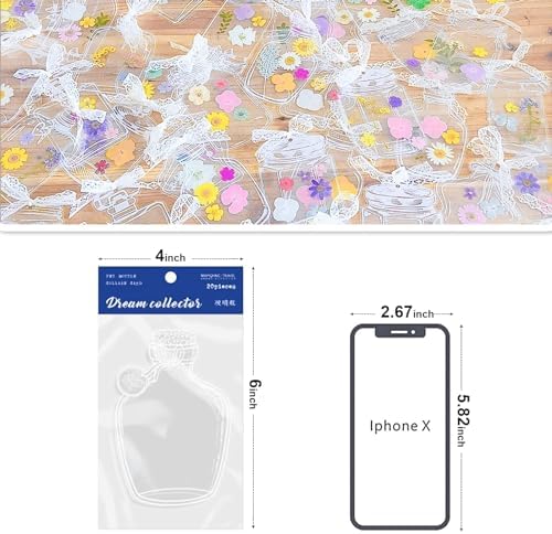 Transparent Dried Flower Bookmarks, Kaluofan 40Pcs Dried Flower Bookmark Kit, Handmade Dried Flower Bookmarks, Handmade DIY Transparent Bookmark Beautiful Flower Page - Image 4