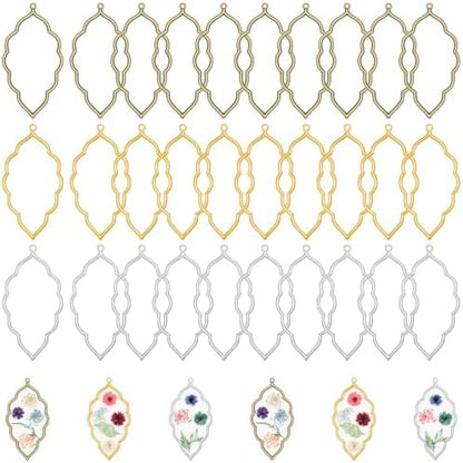 Gartful 30PCS Open Bezels for Resin Jewelry Making, Earring Making Kit, Geometric Frame Charms for Pendants, Earrings, Necklaces, DIY Crafts, Leaf Shape by Gartful