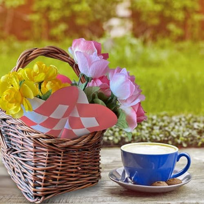 12 DIY Danish Heart Baskets. Precut and Ready to Use, No Tools Needed. Traditional Weaving Paper Craft to Make Julehjerter. Great Home Classroom Decorations (Pink/White Kit) - Image 5
