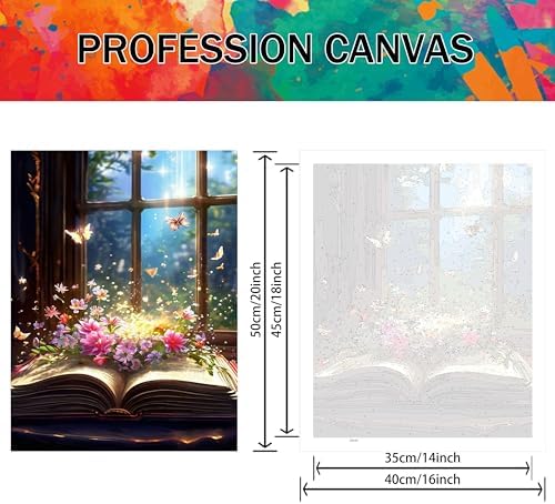 Yunruily Butterfly Book Paint by Number Adult-Butterfly Canvas Paint by Numbers for Adults,Flowers Paint by Number Kits on Canvas for Gifts Home Wall Decor(16x20inch) - Image 4