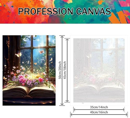 Yunruily Butterfly Book Paint by Number Adult-Butterfly Canvas Paint by Numbers for Adults,Flowers Paint by Number Kits on Canvas for Gifts Home Wall Decor(16x20inch) - Image 4