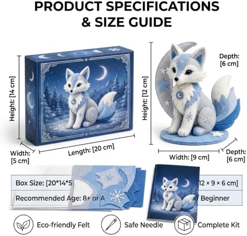 Arctic Winter Guardians DIY Patchwork Kit, Handmade 3D Mythical Plush Sewing Set with Pre-Cut Materials, Felt Animal Sewing Kit for Beginners, an Excellent Choice for Home Décor(Phoenix 1) - Image 7