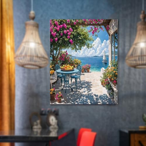 Lovepefe Summer Coast Paint by Numbers Kit for Adults Beginners Seaside Painting by Number Kits on Canvas Landscape DIY Oil Painting Art Gifts Home Wall Decor 16x20 Inch - Image 4