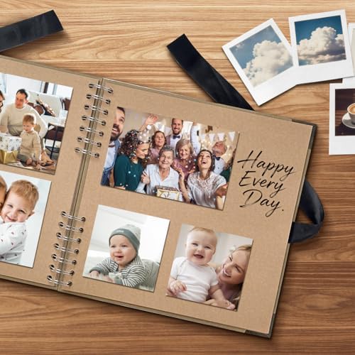 Scrapbook Album 12x12 Inch - Hardcover Kraft Paper Photo Album with 80 Pages, Memory Book for Wedding, Anniversary, Family, Christmas, Baby Shower, Ideal for Preserving Precious Moments - Image 3