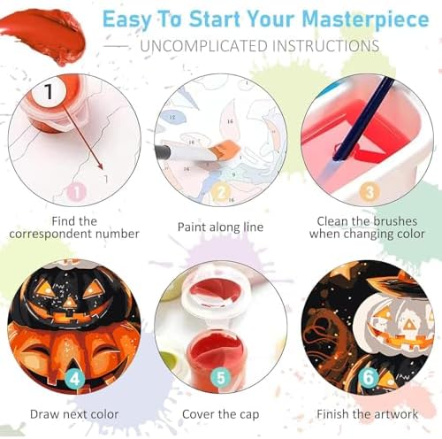AIBOERL Paint by Numbers Kit for Adults Beginner,Halloween Fall, 12X16In - Image 7