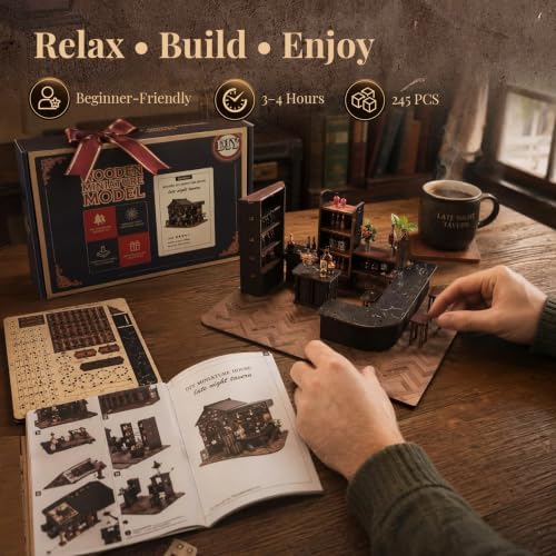 Vintage Pub Book Nook Kit, DIY Miniature House for Adults - Image 5