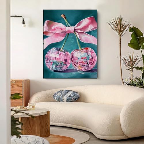Pink Cherry Paint by Numbers Kit for Adults, Color By Numbers for Adults - Image 2