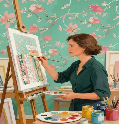 CSZPPQAF Paint by Number Kit for Adults, Book Flower Paint by Number Kits on Canvas, DIY Color Oil Painting for Home Wall Decor 12X16inch - Image 3