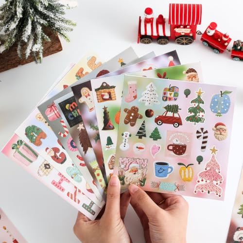600+ PCS Cute Christmas Scrapbook Sticker Book, Holiday Decor & Ins Little Object Theme Stickers, Art Scrapbook Supplies for Adults Teens Women Girls Junk Journaling Planner Crafts - Image 6