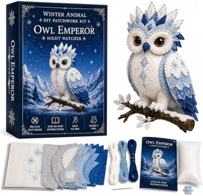 Winter Fantasy Animal Felt Sewing Kit, DIY Patchwork Craft Kit with Pre-Cut Felt Pieces, 3D Stuffed Animal Making Set for Beginners Adults Teens, Creative Home Decor Gift (D) by Unknown