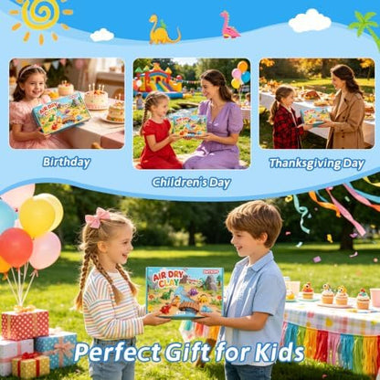 DMTXCRP Air Dry Clay Dinosaur Kit for Kids, 12 Dino Skeleton Craft Set - Image 7