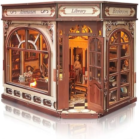 BELEEV Book Nook Kit for Adult and Teens,3D Wooden Puzzle(Athena's Library) by BELEEV