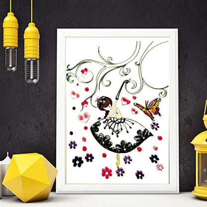Aurikall Paper Quilling Kit for Beginners — DIY Handcraft Dancing Girl Patterns Set with Tools and Colorful Paper Strips for Kids, Adults, and Hobbyists - Image 5