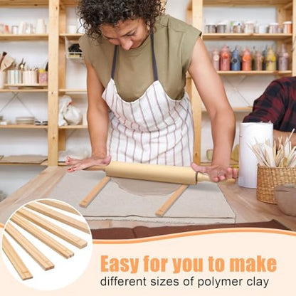Newtay 12 Pcs Pottery Tools Wood Rolling Pin Special Linen (Tablecloth) - Image 7