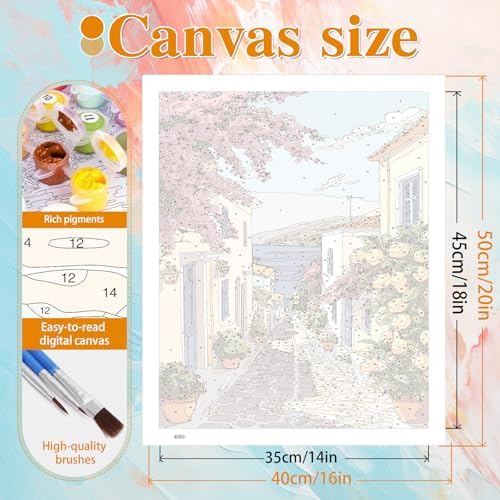 Ycydilirab Landscape Paint by Numbers Kits for Adults - Paint by Numbers Adults,DIY Acrylic Paint by Number Adult Drawing Colorful Paintworks Artwork for Gifts and Wall Decor 16x20inch - Image 4